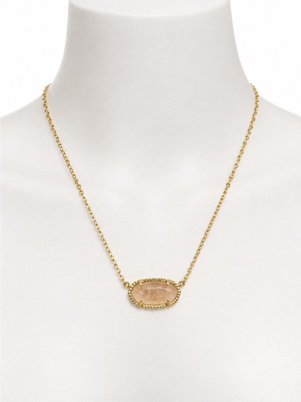 Kendra Scott Gold Necklace with Blush Pink Stone